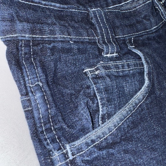 Vintage Iceberg History Jean Shorts Mens 32 Kung Fu Scooby Blue Dark Wash Skater - Picture 10 of 11